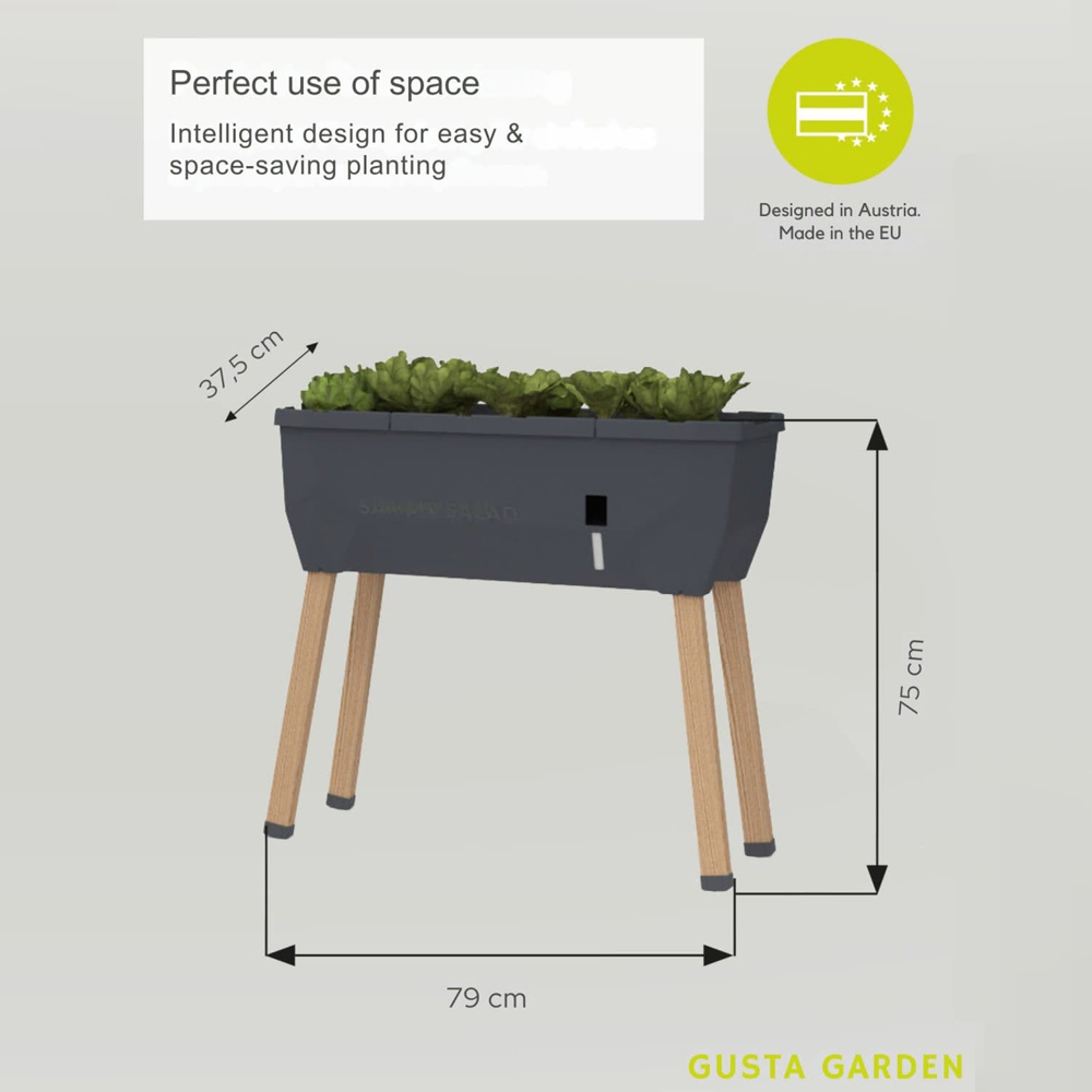 Gusta Garden Sammy Salad Anthracite Raised Bed with Water Tank Image 6