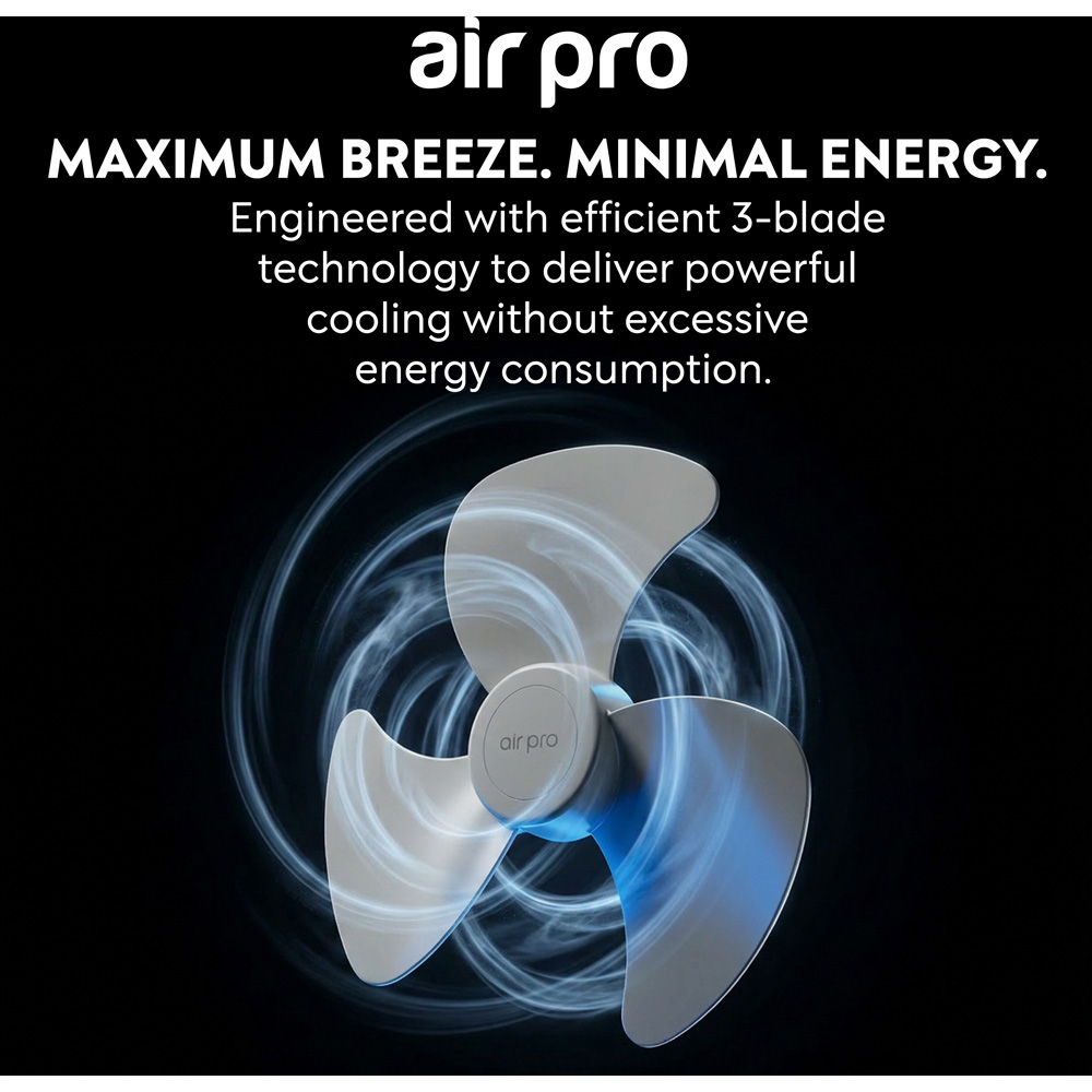 Air Pro Grey Oscillating Portable Quiet Desk Fan 12 inch Image 8