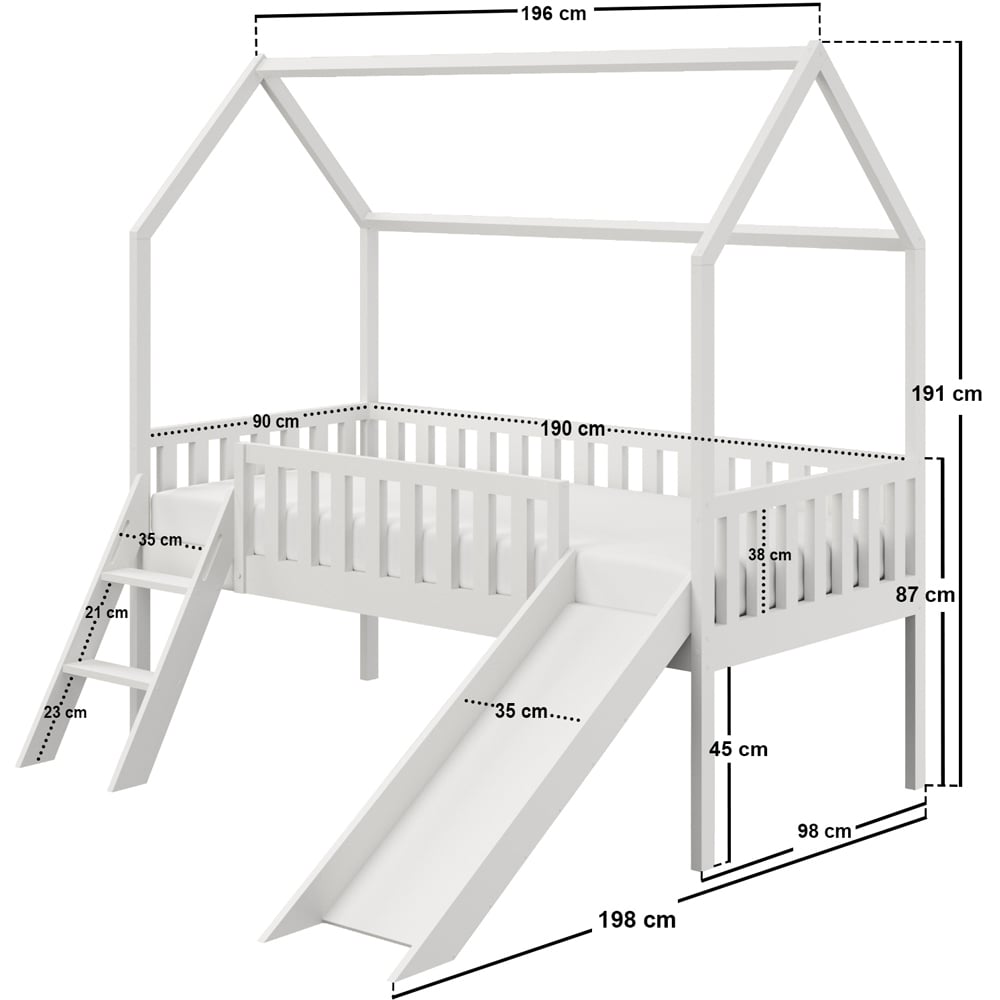 Flair Explorer White Pine Mid Sleeper with Slide and Rails Image 6