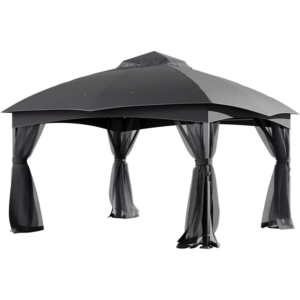 Living and Home 4 x 3.25m Garden Gazebo with Mesh Netting Image 2