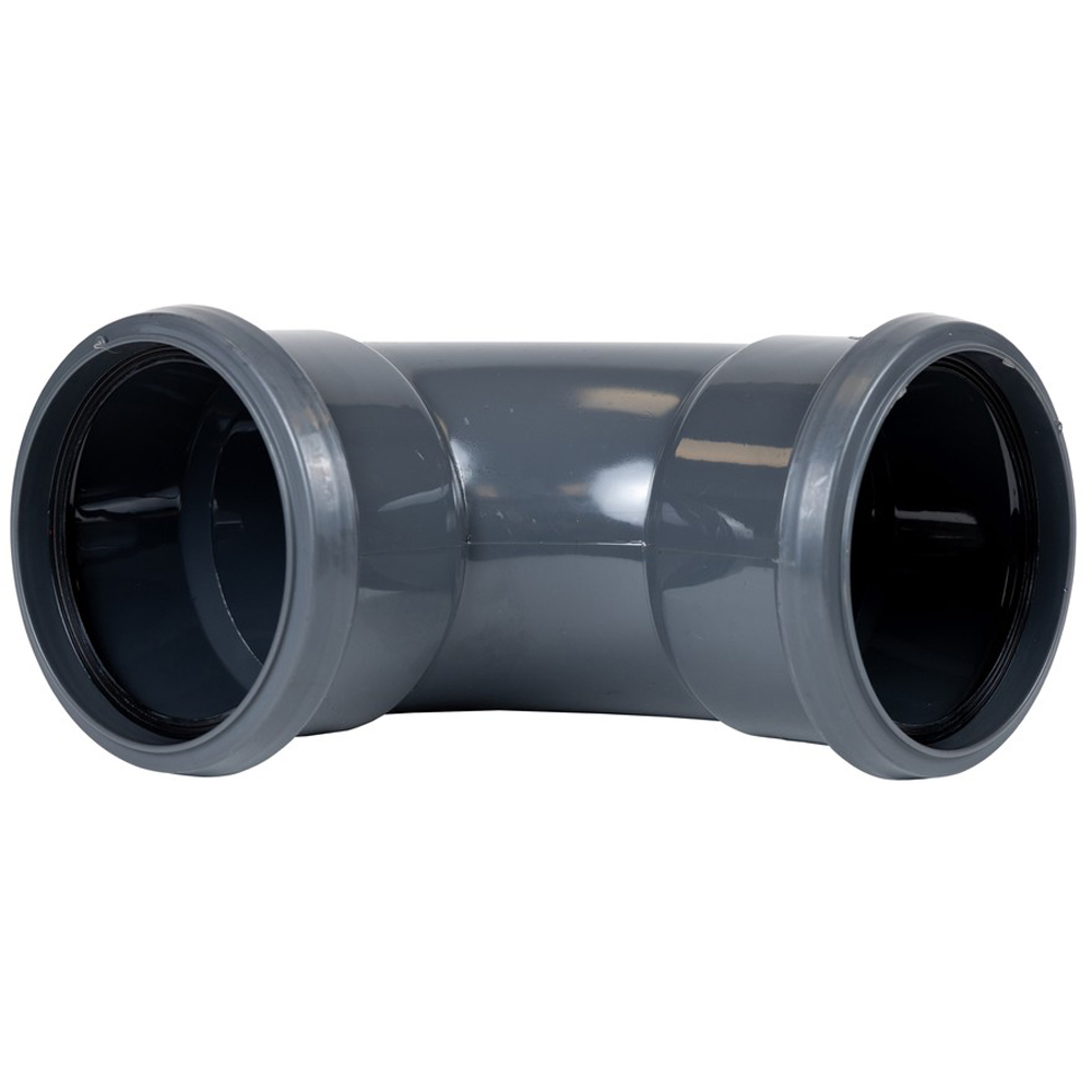 FloPlast Ring Seal Soil 92.5 Degree Double Socket Bend Anthracite Grey 110mm Image 4