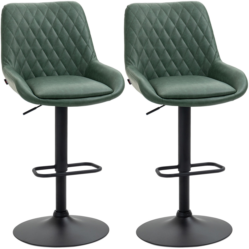 Portland Green Height Adjustable Bar Stool Set of 2 Image 2