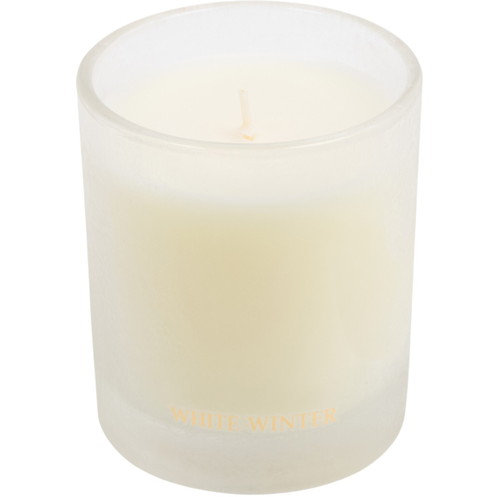 White Winter Crackle Candle Image 2