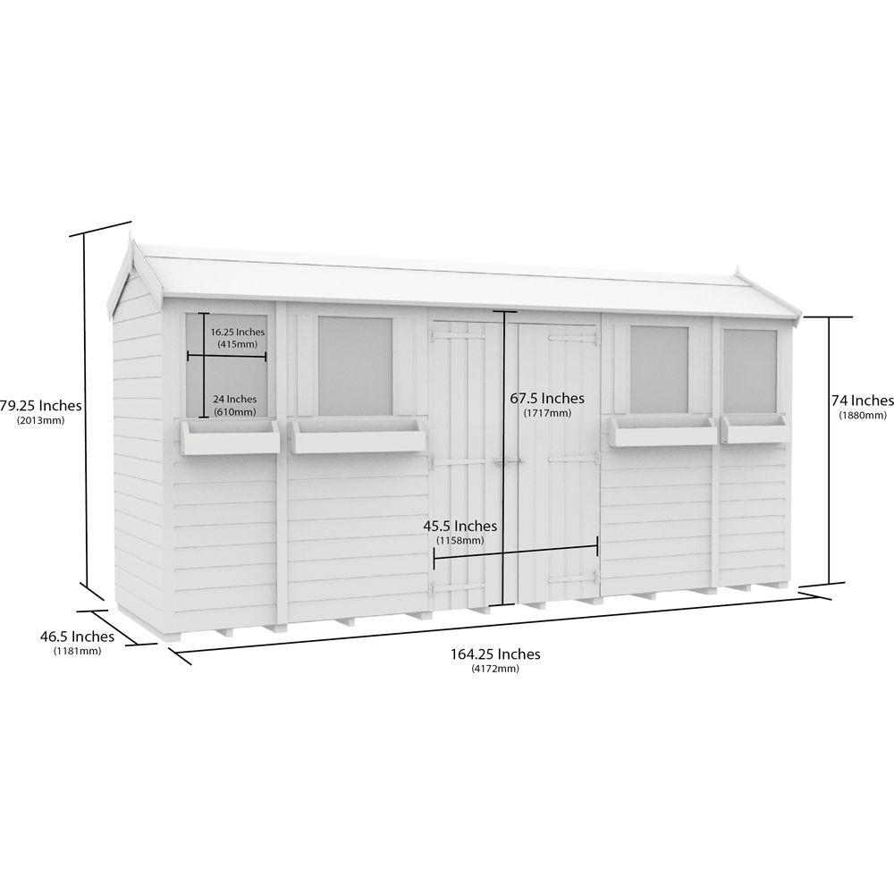DIY Sheds 14 x 4ft Tongue and Groove Timber Apex Summer Garden Shed Image 9