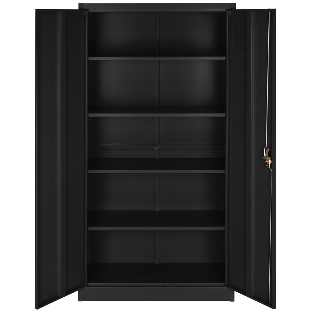 Tectake 5 Shelf Black Lockable Filing Cabinet Set of 2 Image 5