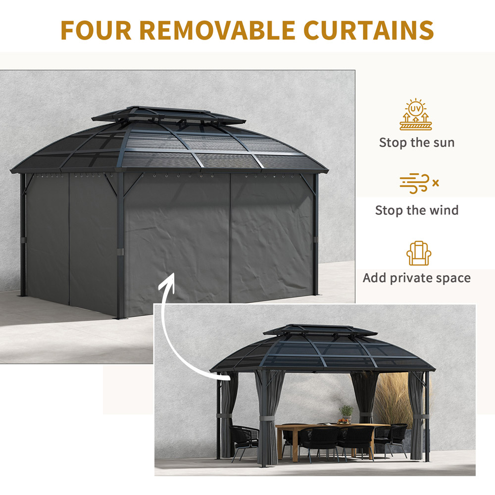 Outsunny 4 x 3m Black Aluminium Gazebo Image 6