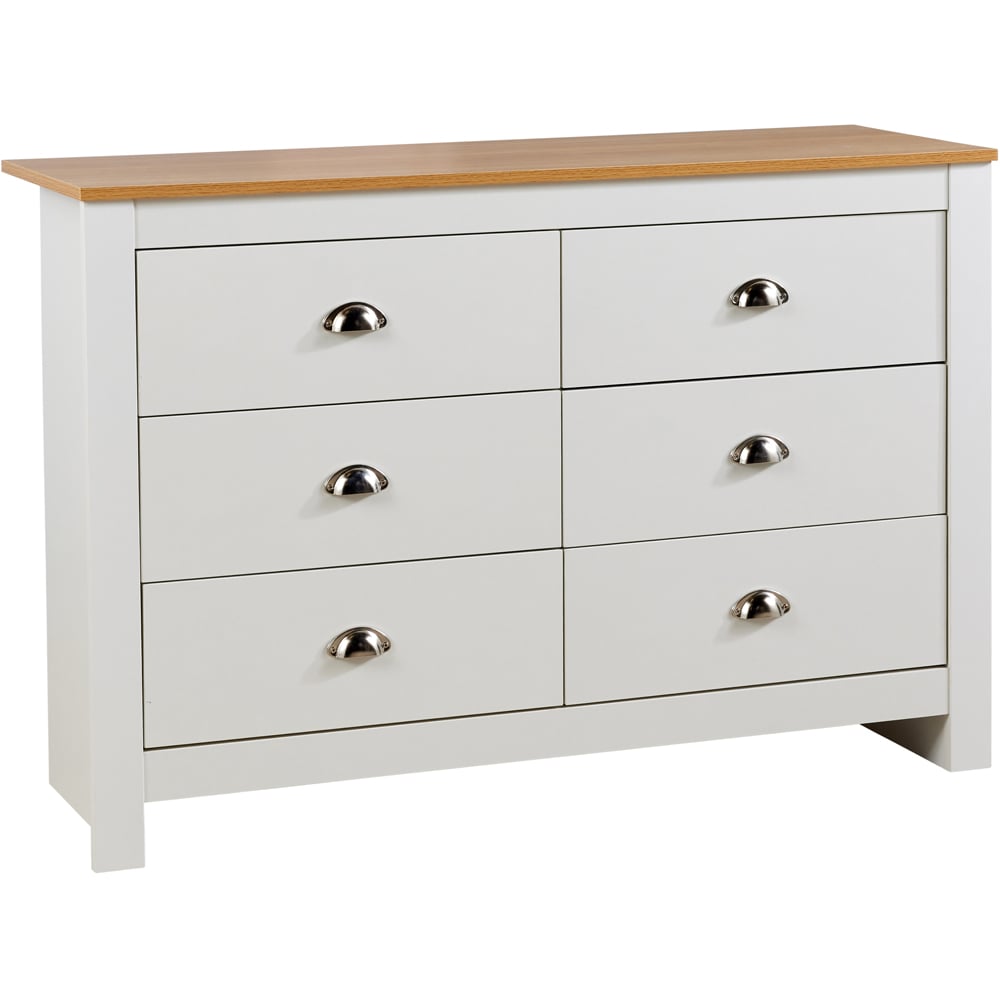 Home Source Camden 6 Drawer White Chest of Drawers Image 2