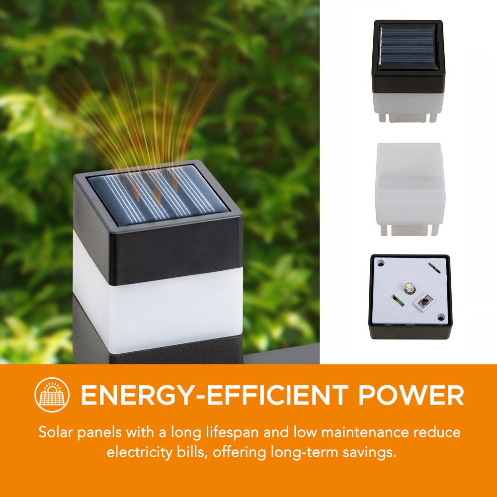 Sunjoy Cromwell Black Solar Border Fence Panel Image 5