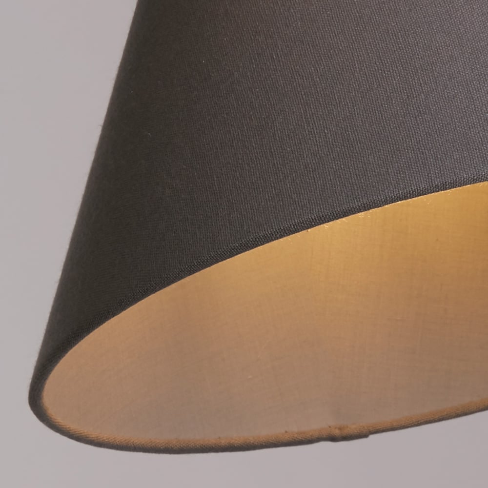 Lighting Collection Luna Linen Grey Tapered Shade Image 4