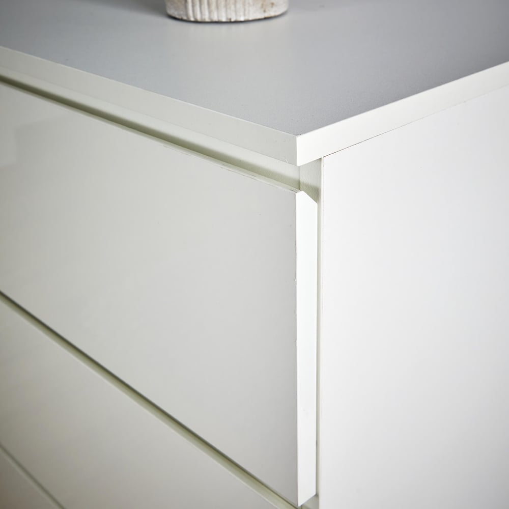 Home Source Lugano 6 Drawer Rustic White Oak Effect Wood Chest of Drawers Image 3