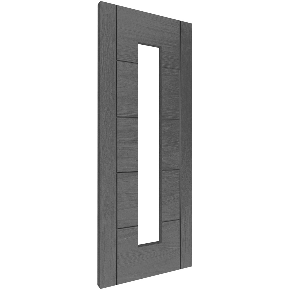 Parma Ash Grey Fully Finished 1 Light Clear Glazed Internal Door 1981 x 838 x 35mm Image 2