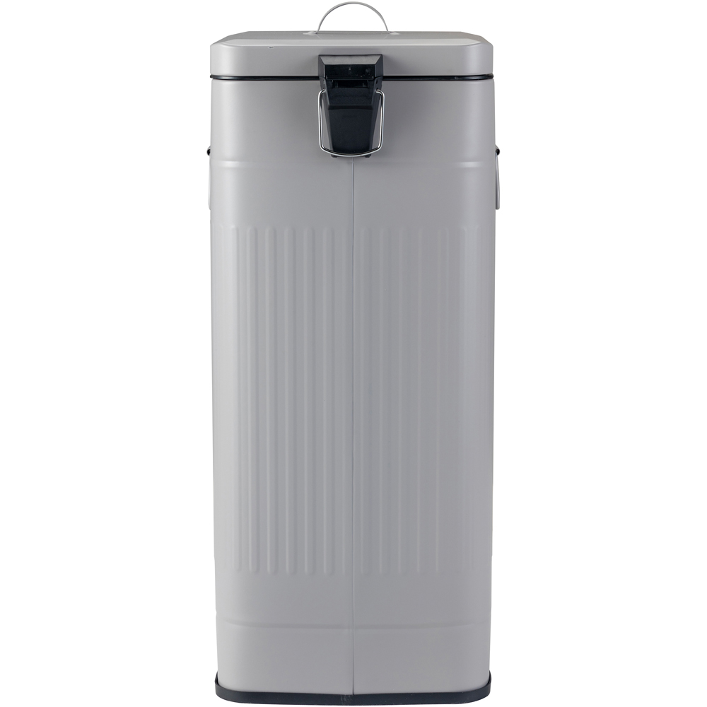 Charles Bentley Retro Square Steel Light Grey Kitchen Pedal Bin 30L Image 4