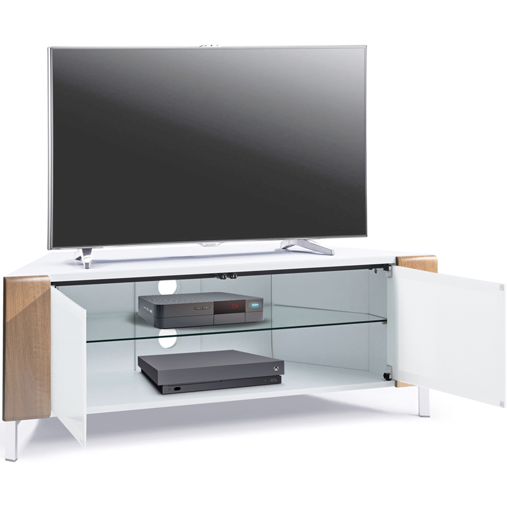 MDA Designs Corvus 2 Door White and Oak TV Cabinet Image 6