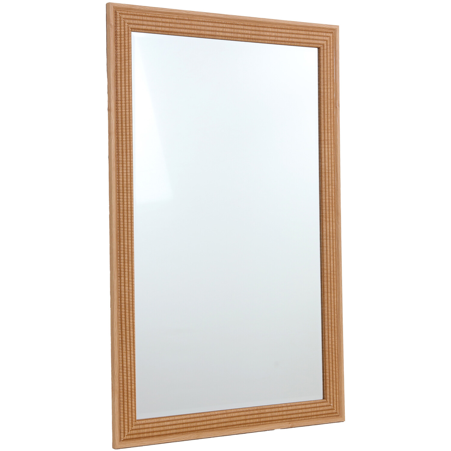 Textured Rattan Effect Mirror Natural Image 2