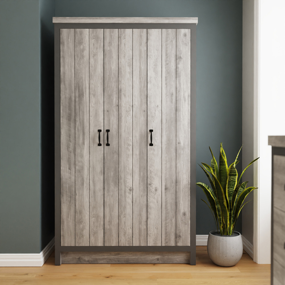GFW Boston 3 Door Grey Wardrobe Image 8