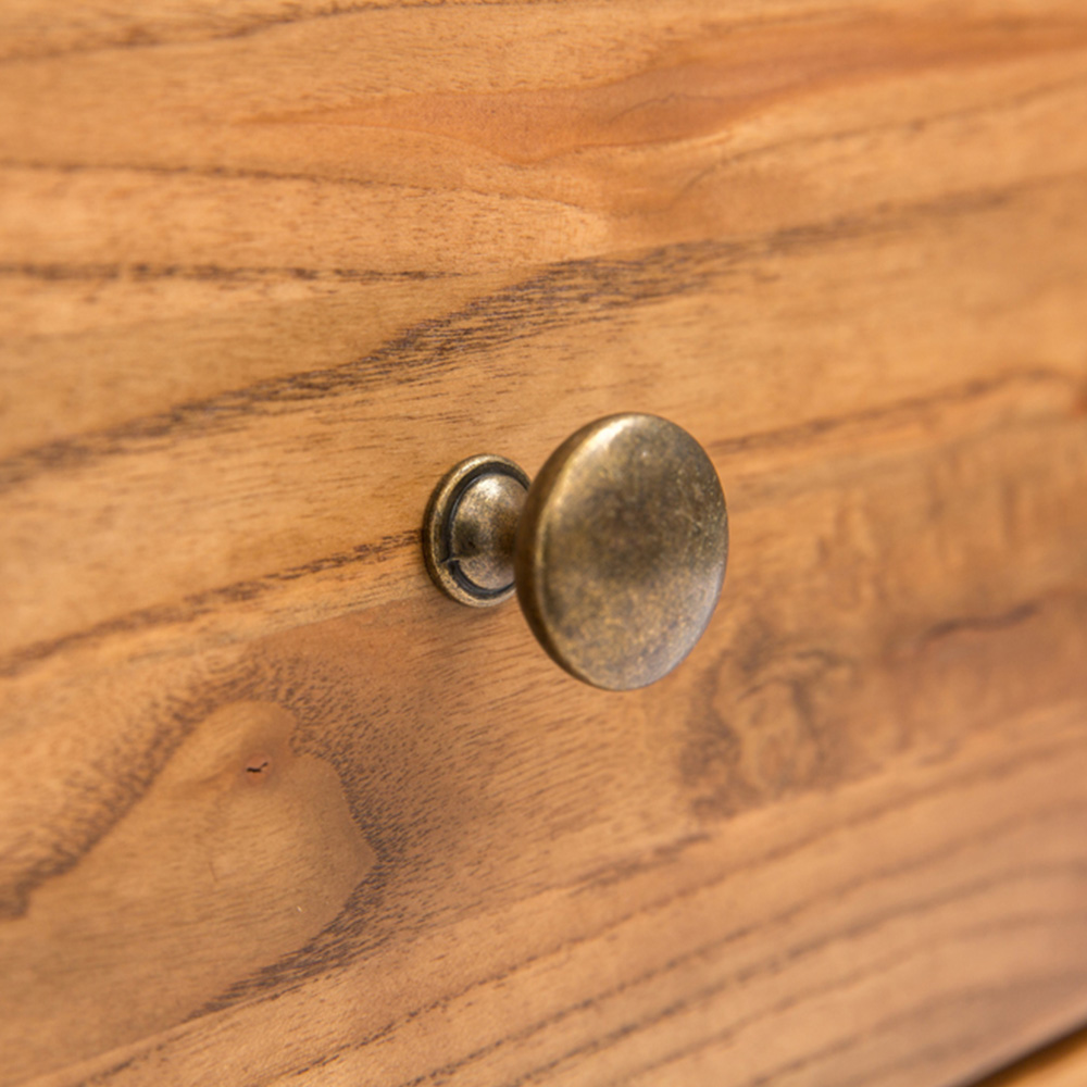 Cabinet Bits Trivento 5 Drawer Brown Brass Knob Chest of Drawers Image 7