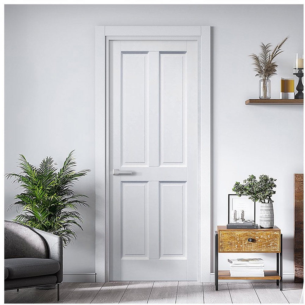 Berkeley White Primed 4 Panel FD30 Fire Internal Door 1981 x 762 x 44mm Image 2