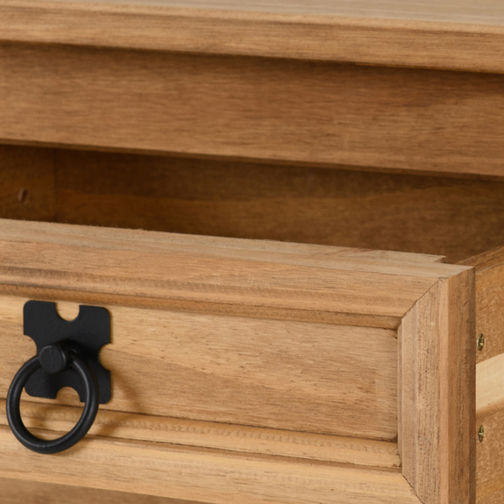 Seconique Corona Single Drawer Distressed Waxed Pine Console Table Image 6