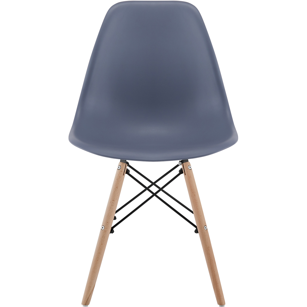 Comfy Living 4 Seater Metal Detailing Dining Set White and Grey Image 5