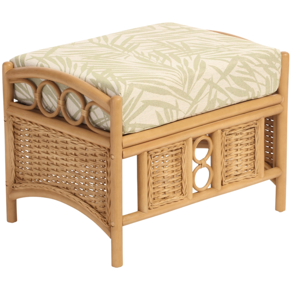 Desser Furniture Vale Wicker Tropical Light Oak Footstool Image 2
