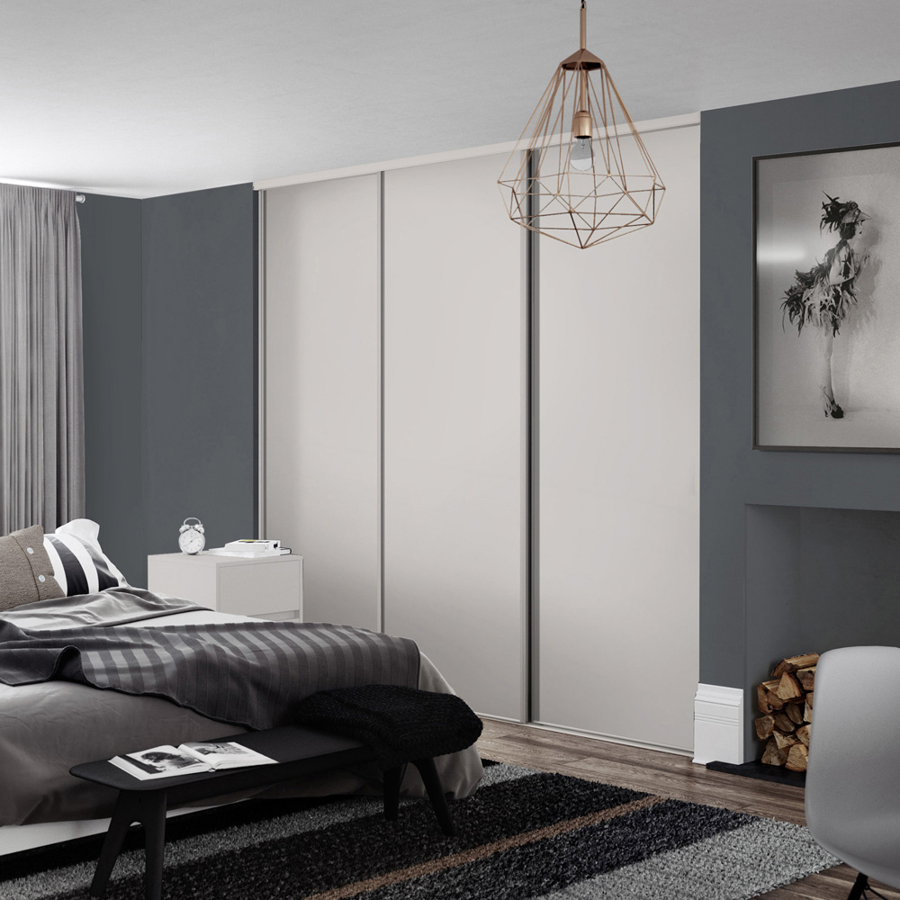 Spacepro Classic 3 Door Cashmere Panel Sliding Wardrobe Kit 2216mm Image 2