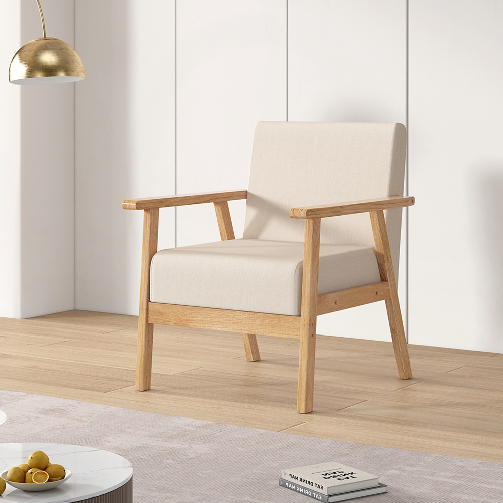 Beige Country Padded Armchair Image 4