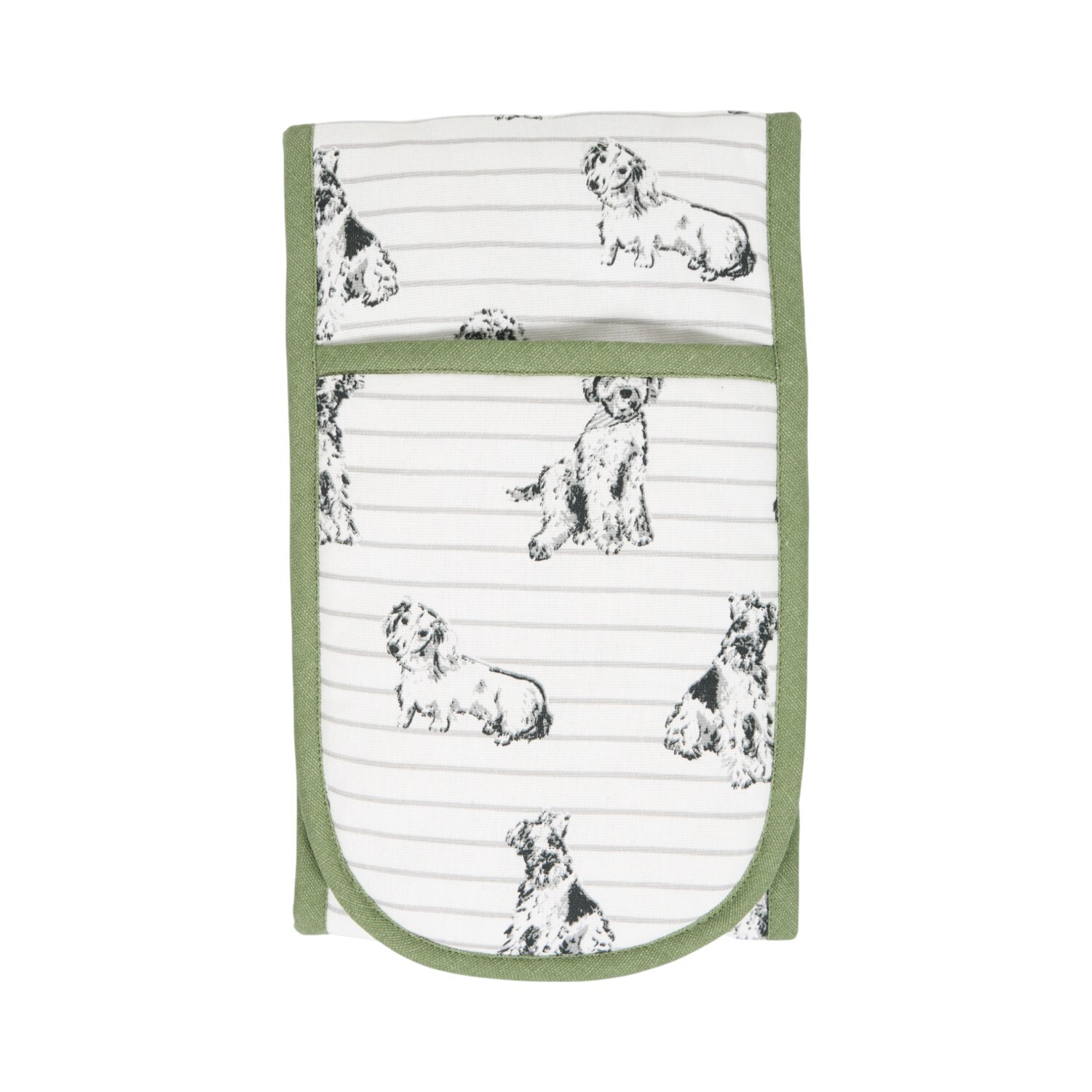 Waggy Tails Double Oven Glove Green Image 2