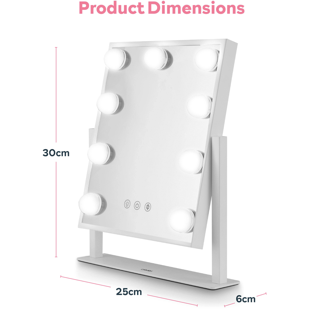 Carmen Hollywood 9 Bulb White Metal Vanity Mirror 30 x 25cm Image 9