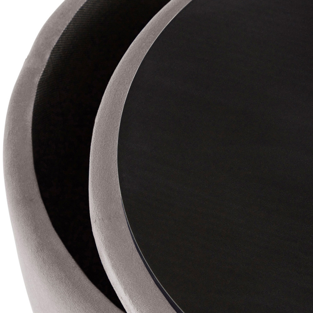 GFW Avery Grey Velvet Storage Stool Image 5
