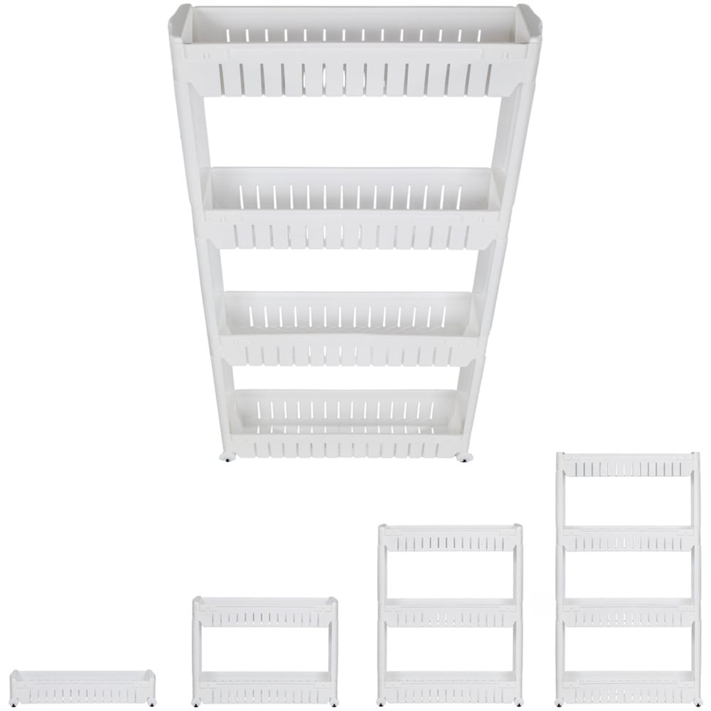 tectake Joe 4 Shelf White Alcove Storage Shelf Image 3