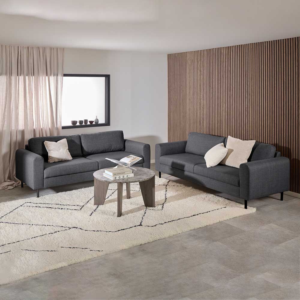 Florence Omaha 3 Seater Dark Grey Basel Fabric Sofa Image 8