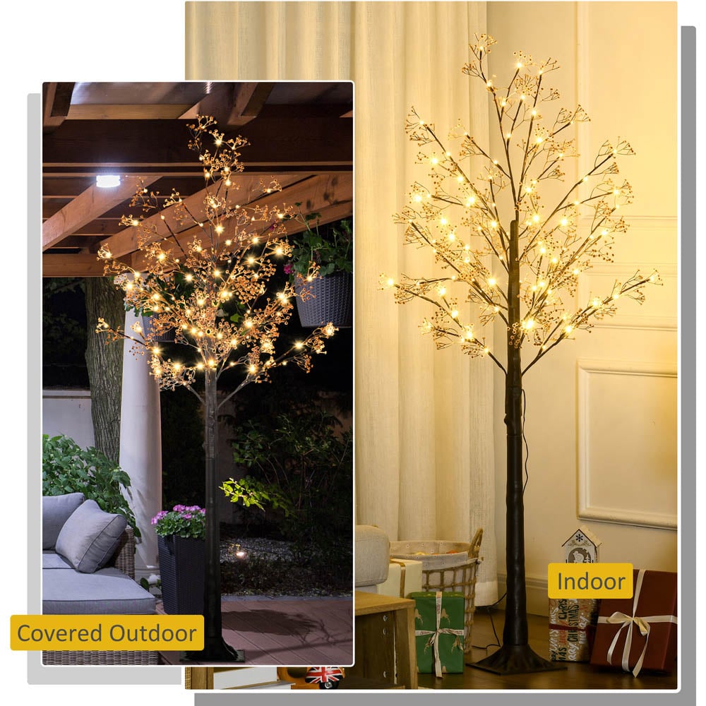 Everglow Brown Artificial Gypsophila Blossom Tree Light 6ft Image 6