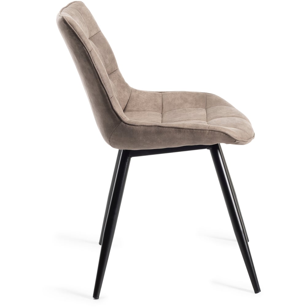 Bentley Designs Seurat Set of 2 Tan Faux Suede Fabric Upholstered Chair Image 4