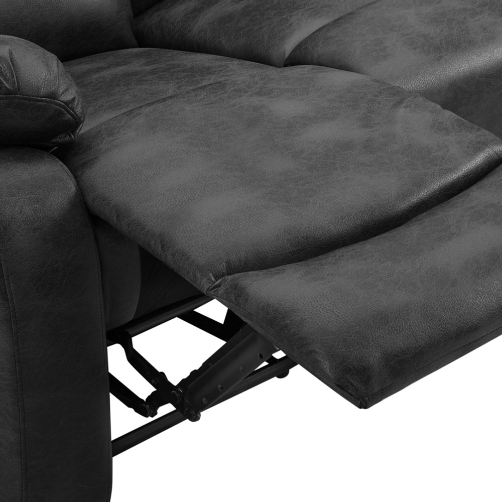 Home Detail Enoch 2 Seater Black Faux Leather Manual Recliner Sofa Image 8