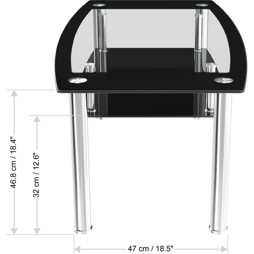 AVF Black Glass and Chrome Coffee Table Image 7
