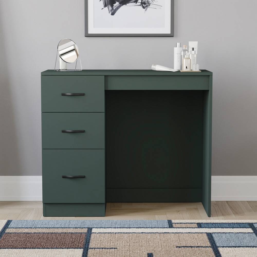 Vida Designs Riano 3 Drawer Jasper Green Dressing Table Image 5