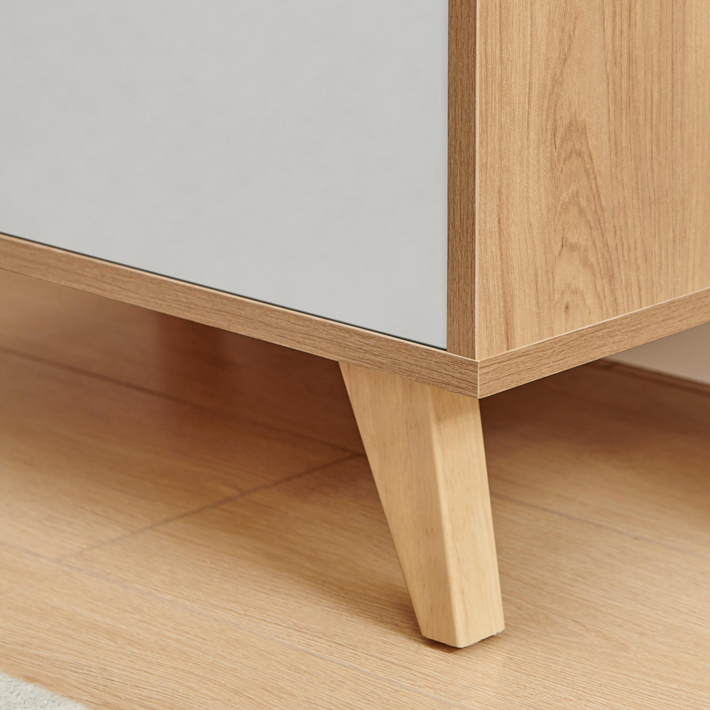 Furniturebox Billet 5 Drawer Off White and Wood Effect Chest of Drawers Image 3