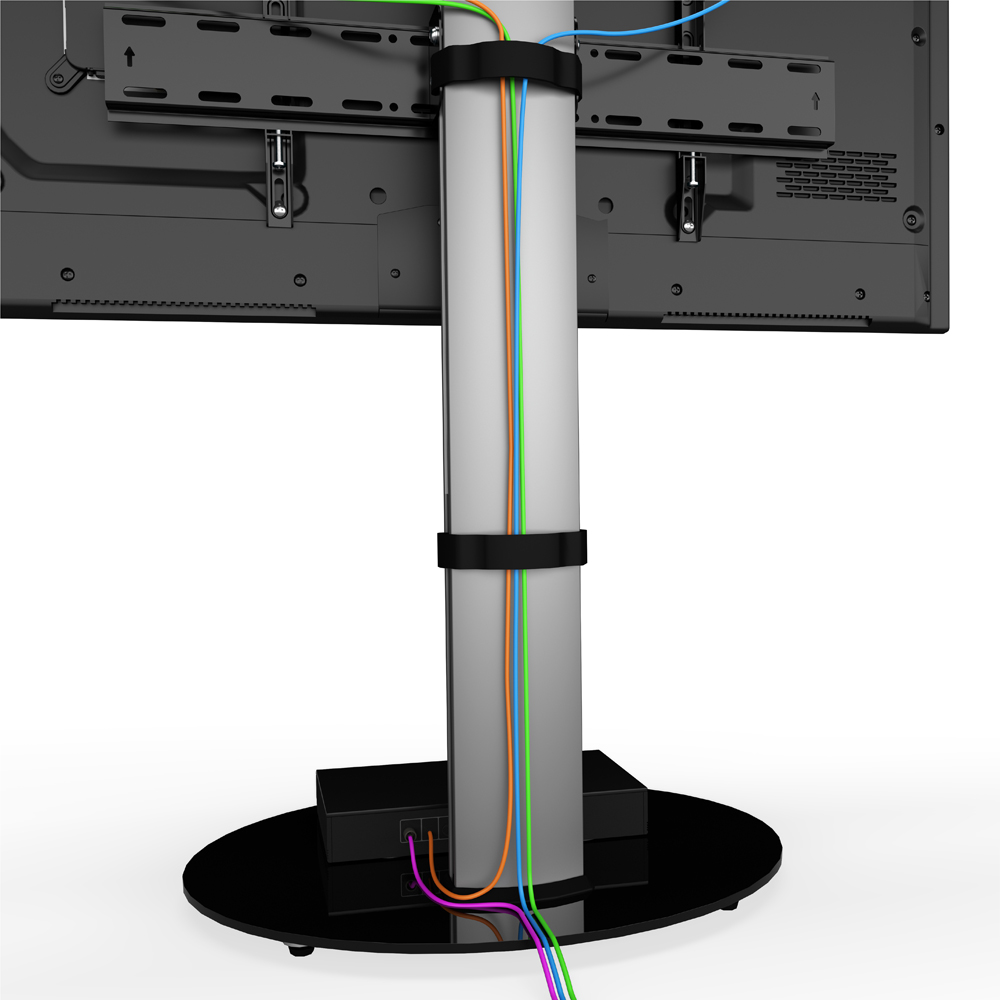 AVF Eno Silver and Black Glass Pedestal TV Unit Image 5