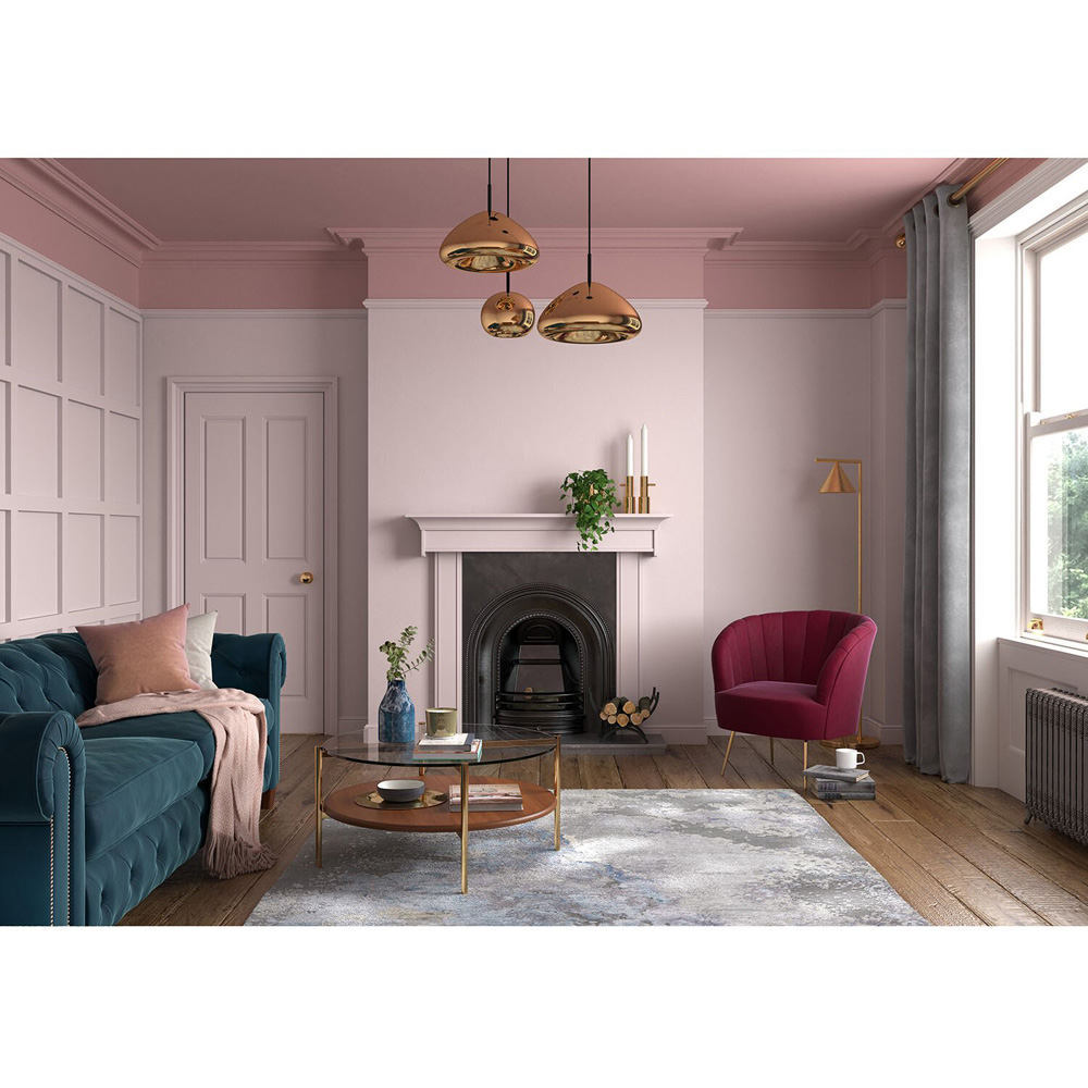 Dulux Heritage Walls and Ceilings Potters Pink Velvet Matt Emulsion Paint 2.5L Image 4