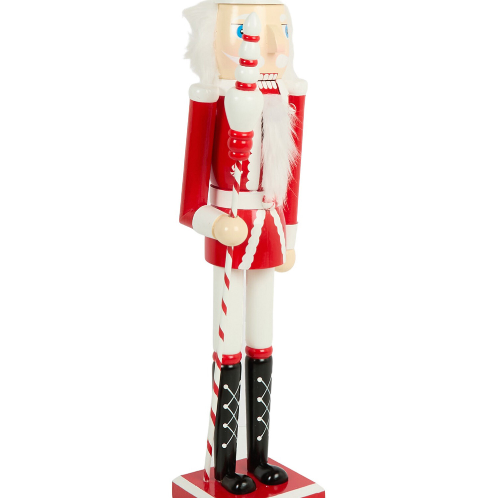 Candy Cane Wooden Nutcracker Image 3