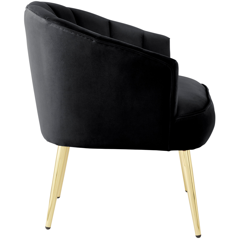 GFW Pettine Black Velvet Scallop Accent Chair Image 4
