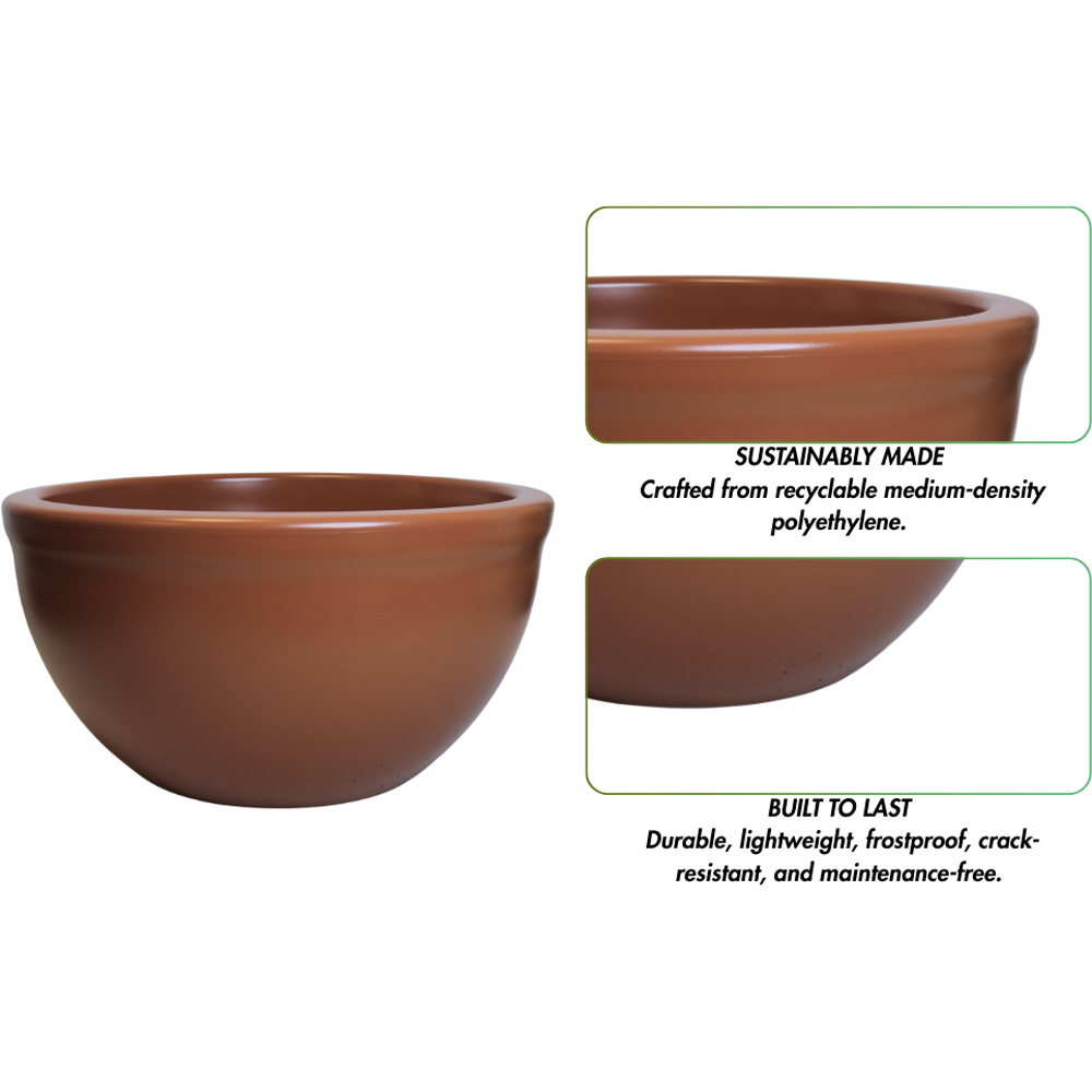 Trifibre Hampton Rust Low Bowl Planter 46 x 88cm Image 6