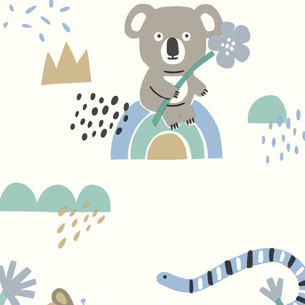 Holden Decor Abstract Animals Blue Teal Wallpaper Image 3