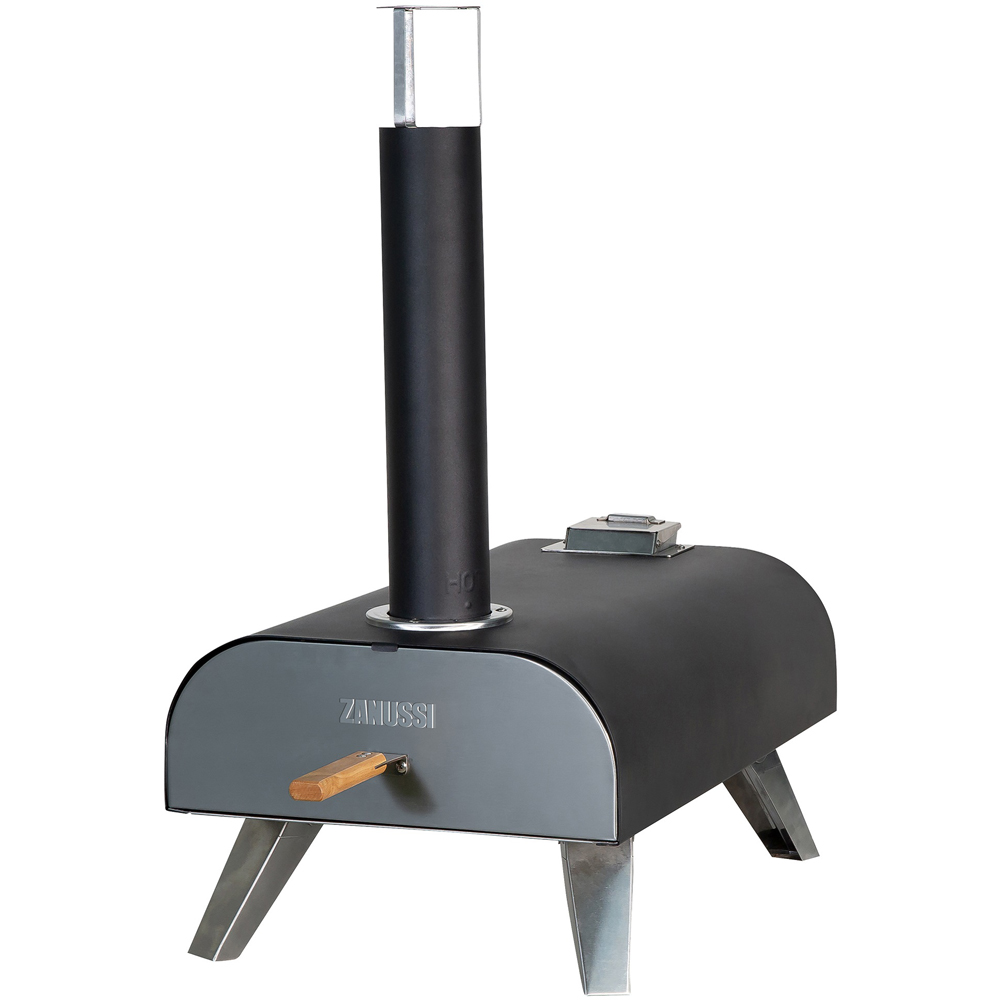 Zanussi Black Wood Pellet Pizza Oven with Paddle and Cover Image 2