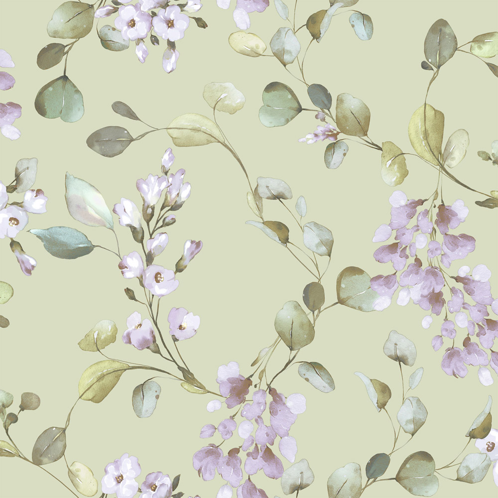 Rasch Rosalie Floral Sage Wallpaper Image 1