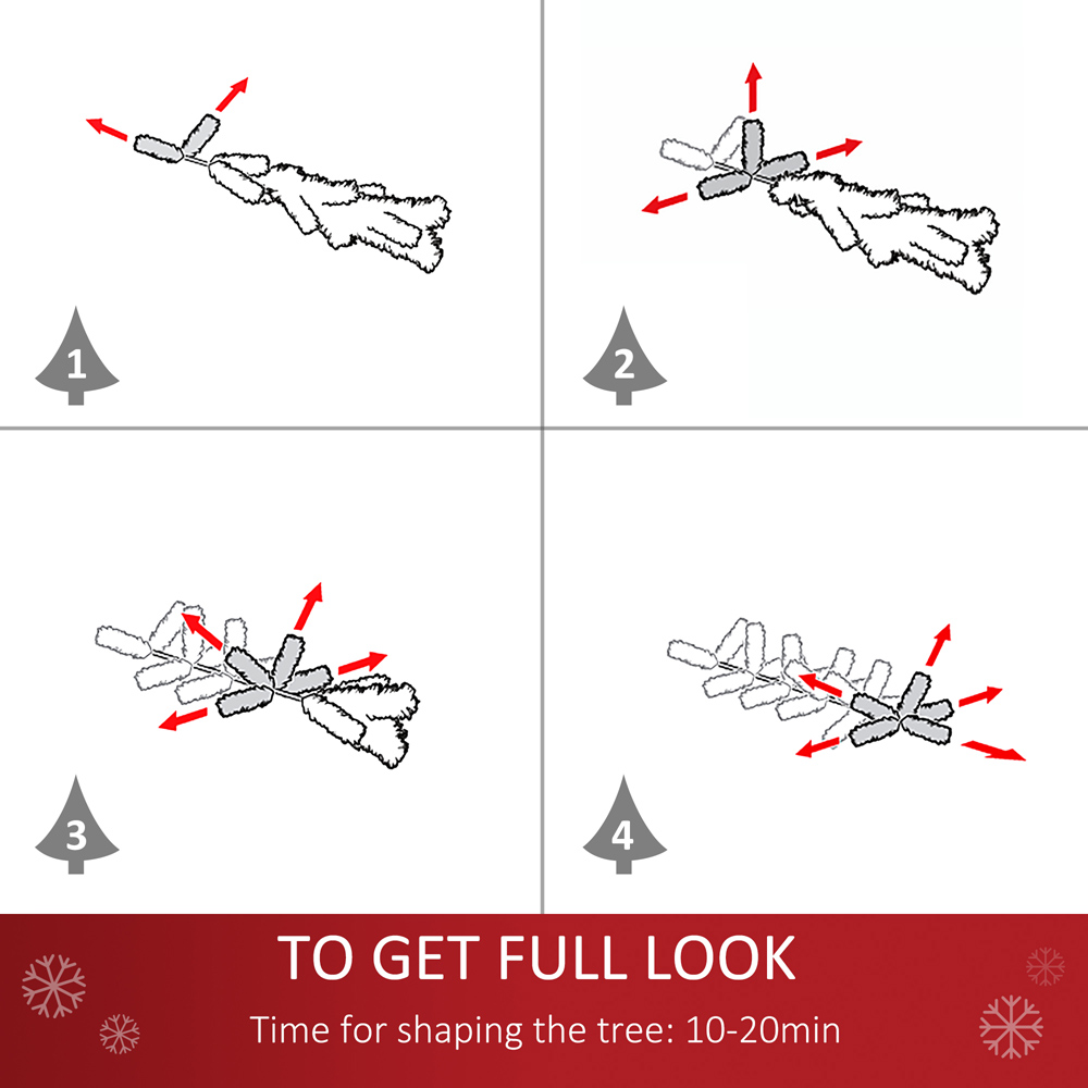 Everglow Warm LED Pre-Lit Snow Flocked Green Artificial Christmas Tree 4ft Image 4