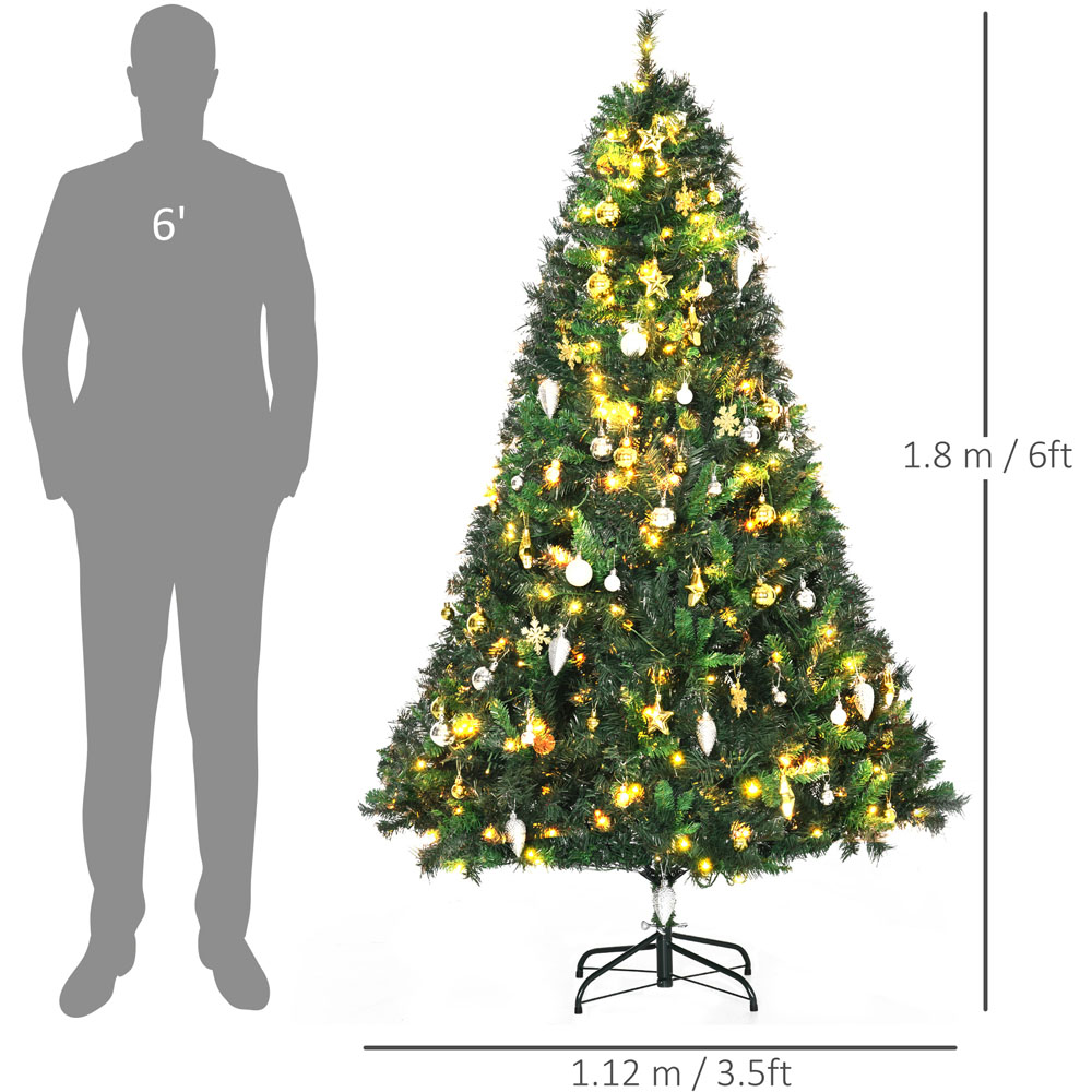 Everglow Pre-Lit Green Artificial Christmas Tree with Metal Stand 6ft Image 8