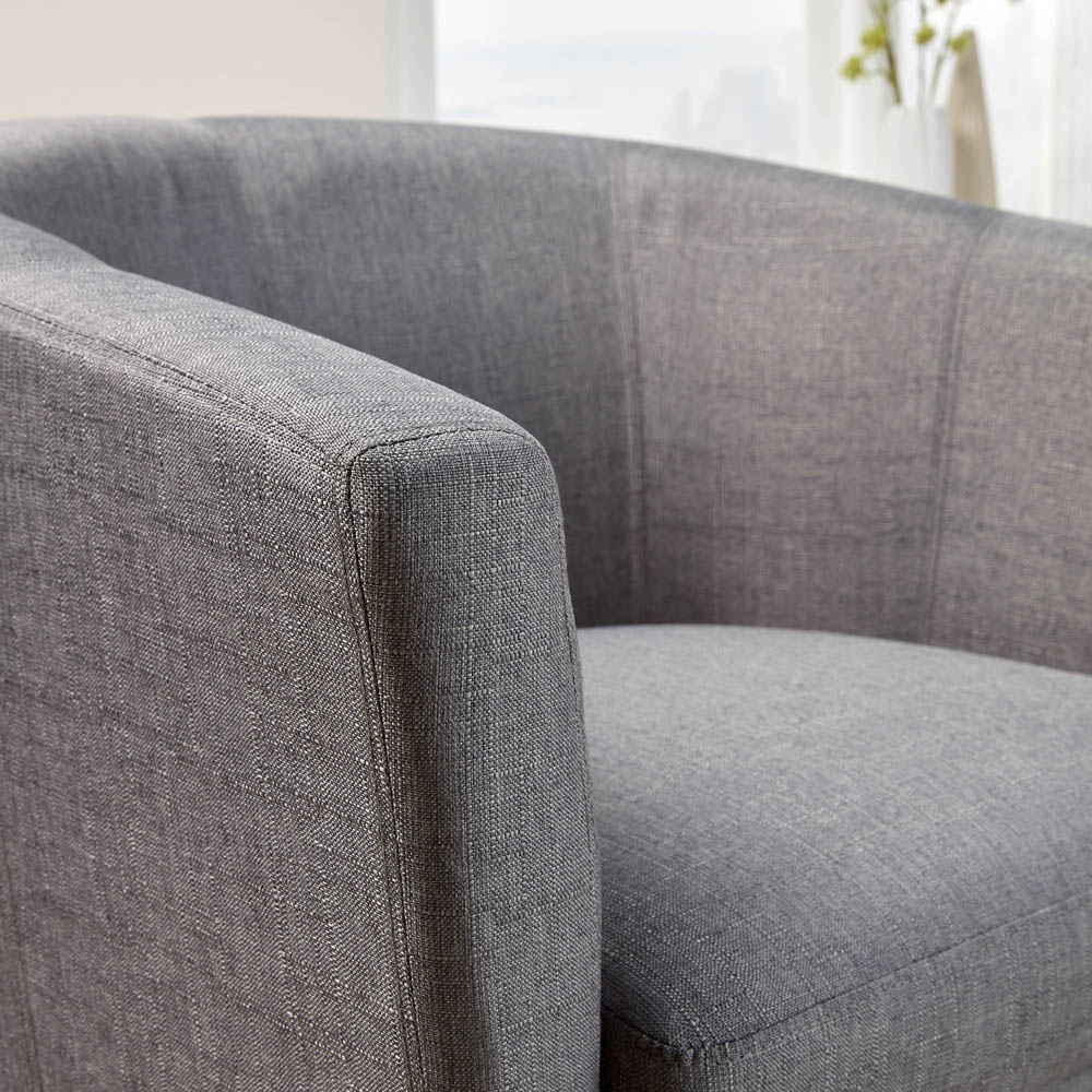 Home Source Bedford Light Grey Padded Tub Chair Image 3