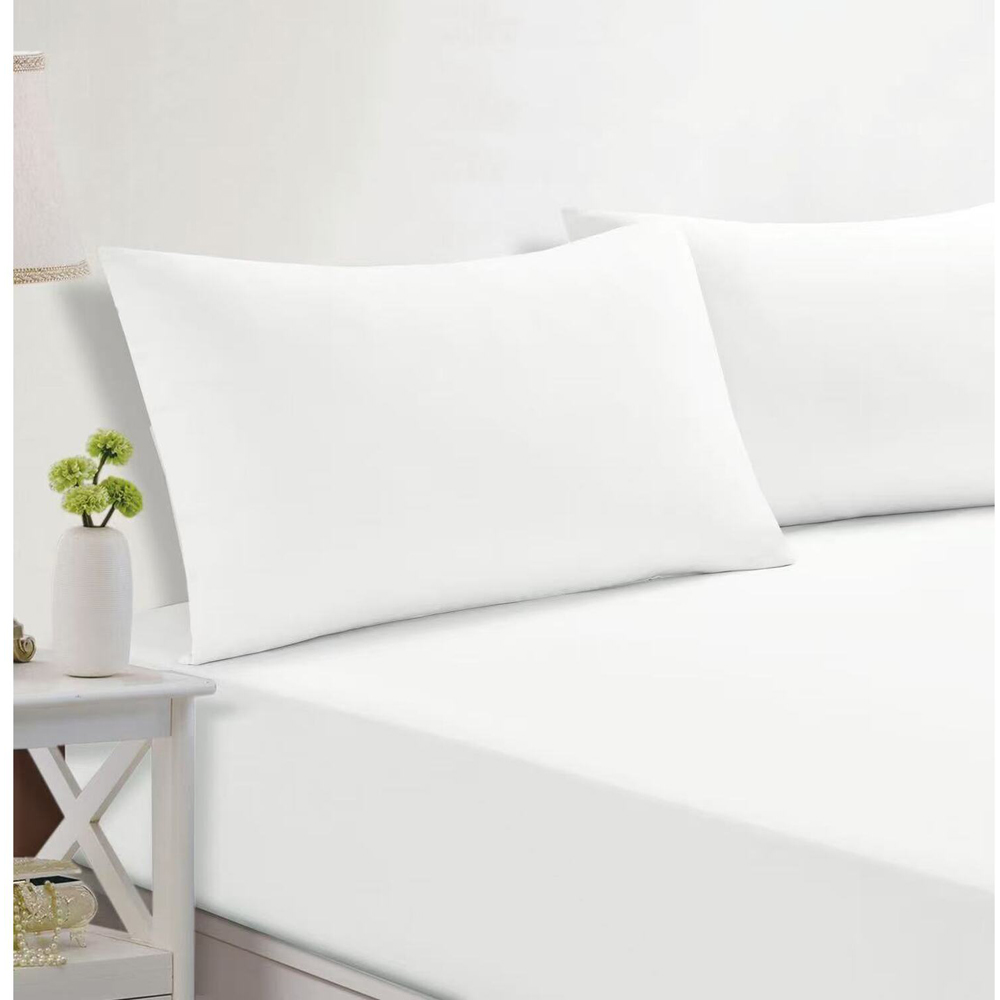 Easy Care Plain Sheeting Set White King Image 2