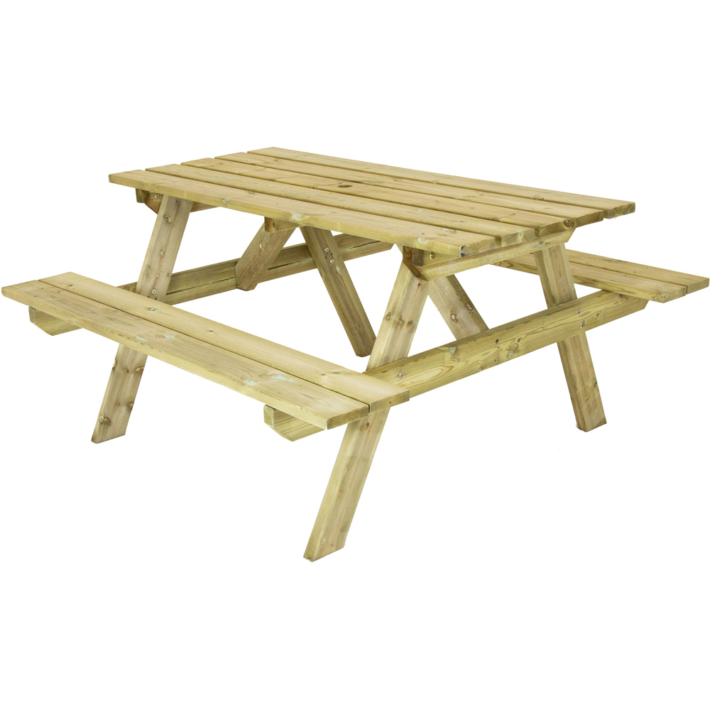 Charles Bentley 4 Seater Timber Picnic Table and Bench Set Image 2